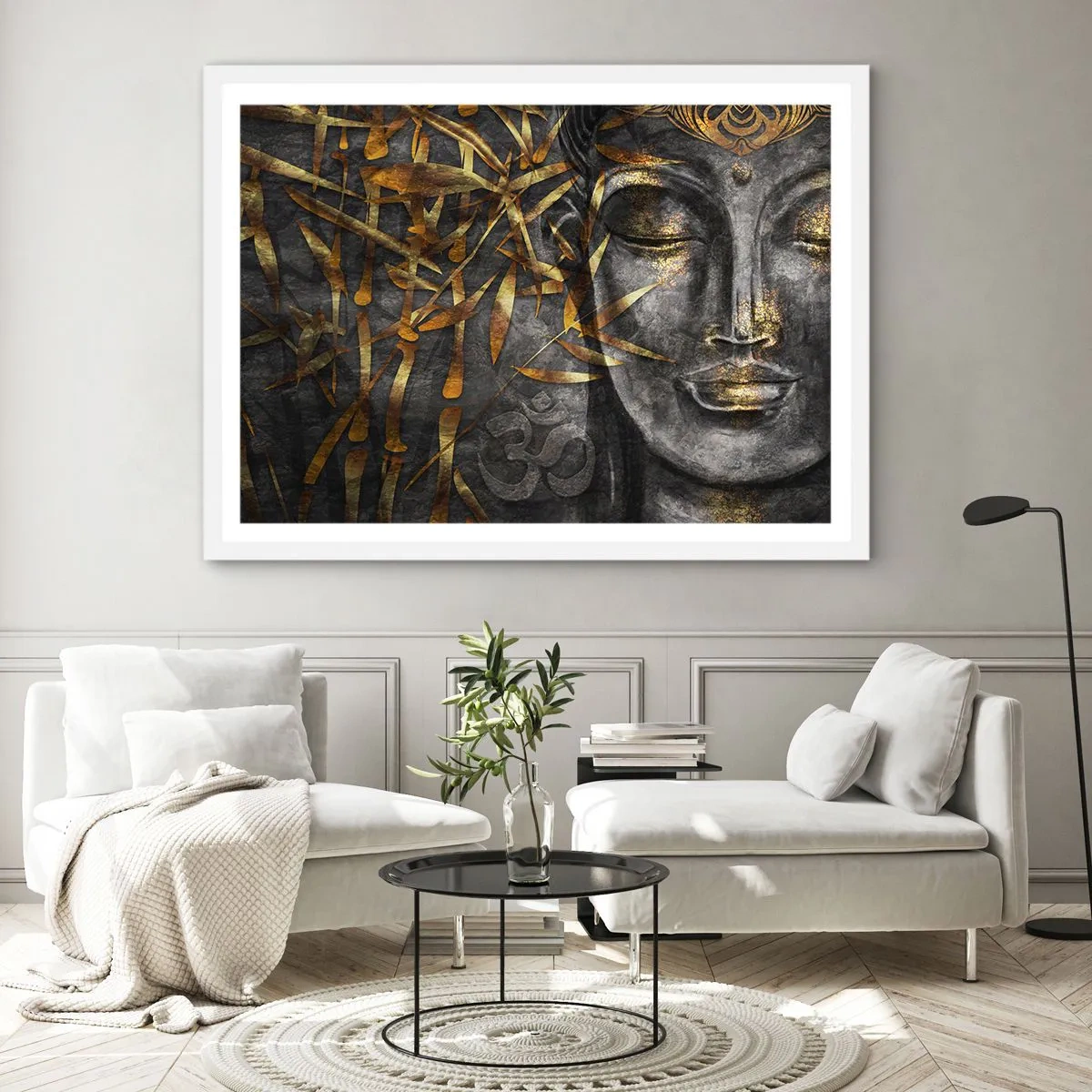 Poster in een witte lijst - Voel de rust - 50x40 cm