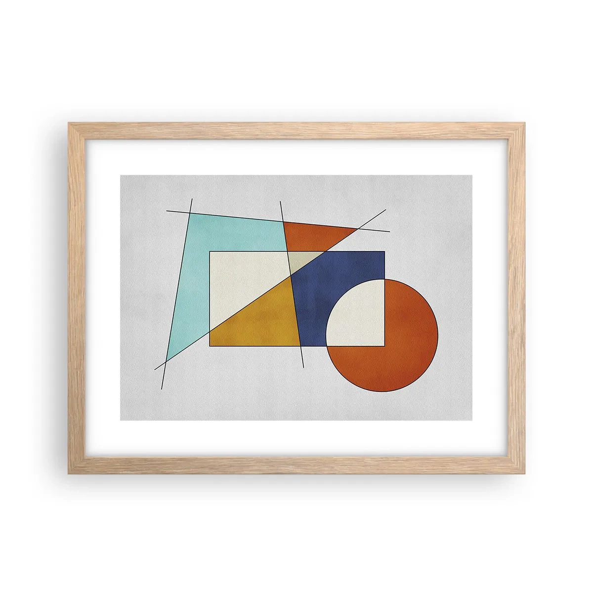 Een poster in een licht eiken lijst - Abstractie: modernistisch plezier - 40x30 cm