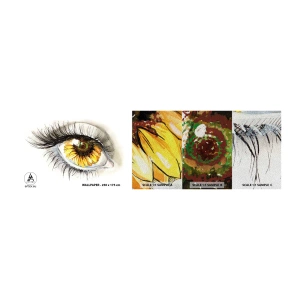 Fotobehang Monster Premium Sand - Een look zo warm als de zomer - Abstractie, Grafisch, Oog - 100x30 cm