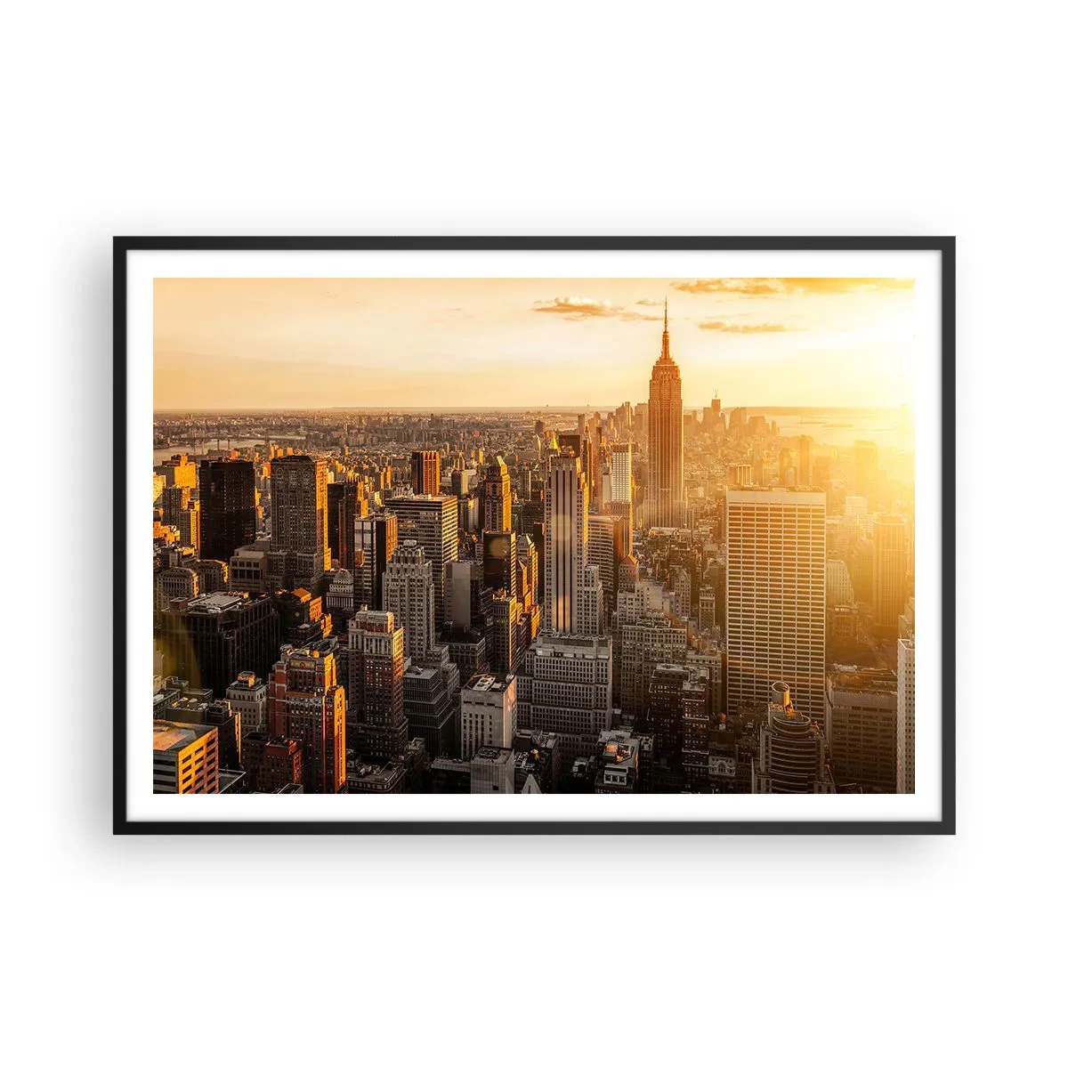 Poster in een zwarte lijst - Groeien in de zon - 100x70 cm