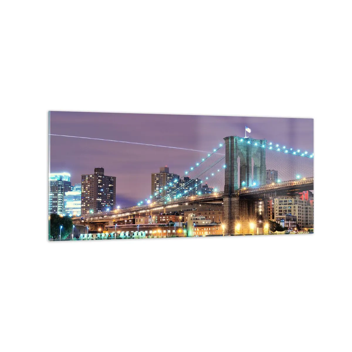 Schilderen op glas - Al vele jaren de Brooklyn Bridge - 120x50 cm