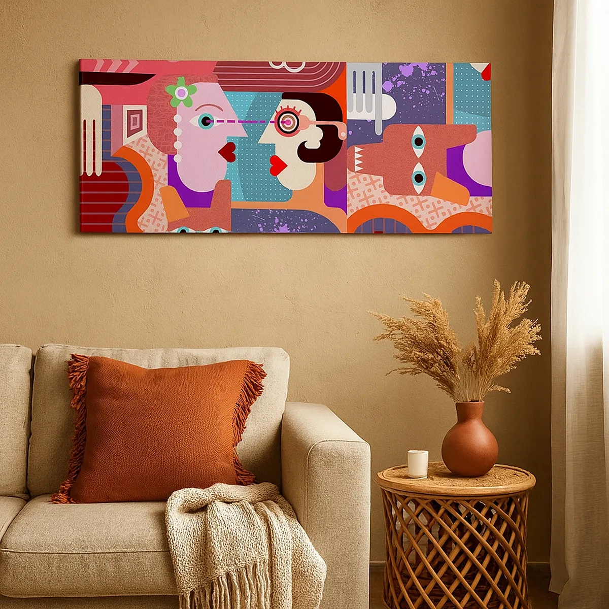 Schilderen op canvas - Oog in oog - 30x30 cm