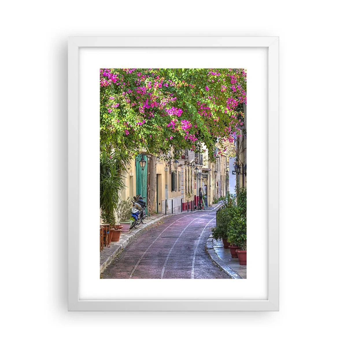 Poster in een witte lijst - Bloeiende steeg - 30x40 cm