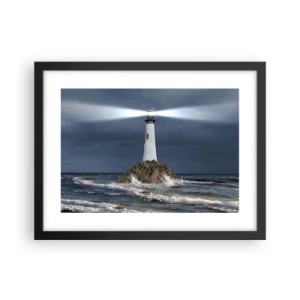 Poster in een zwarte lijst - Hier... hier... hier! - 40x30 cm