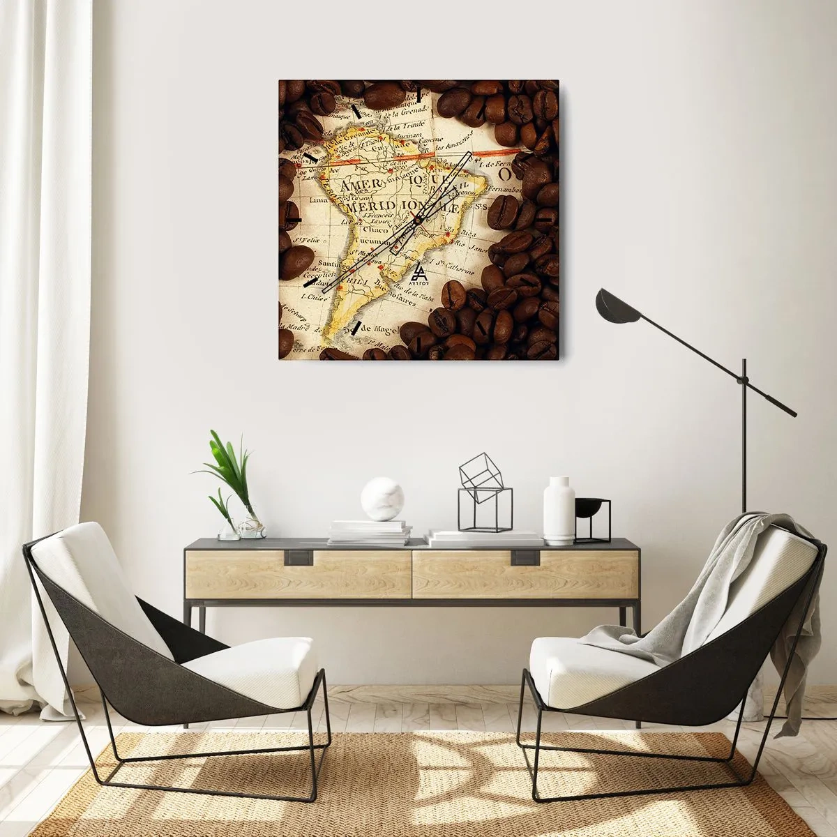 Wandklok - Klok - Waar komt de beste koffie vandaan? - 30x30 cm