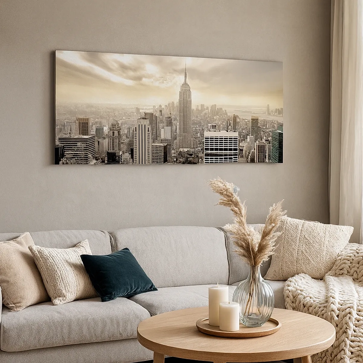 Schilderen op canvas - New York geweven van grijs - 30x30 cm
