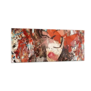 Schilderen op glas - Niemand weet wat je werkelijk bent - 100x40 cm