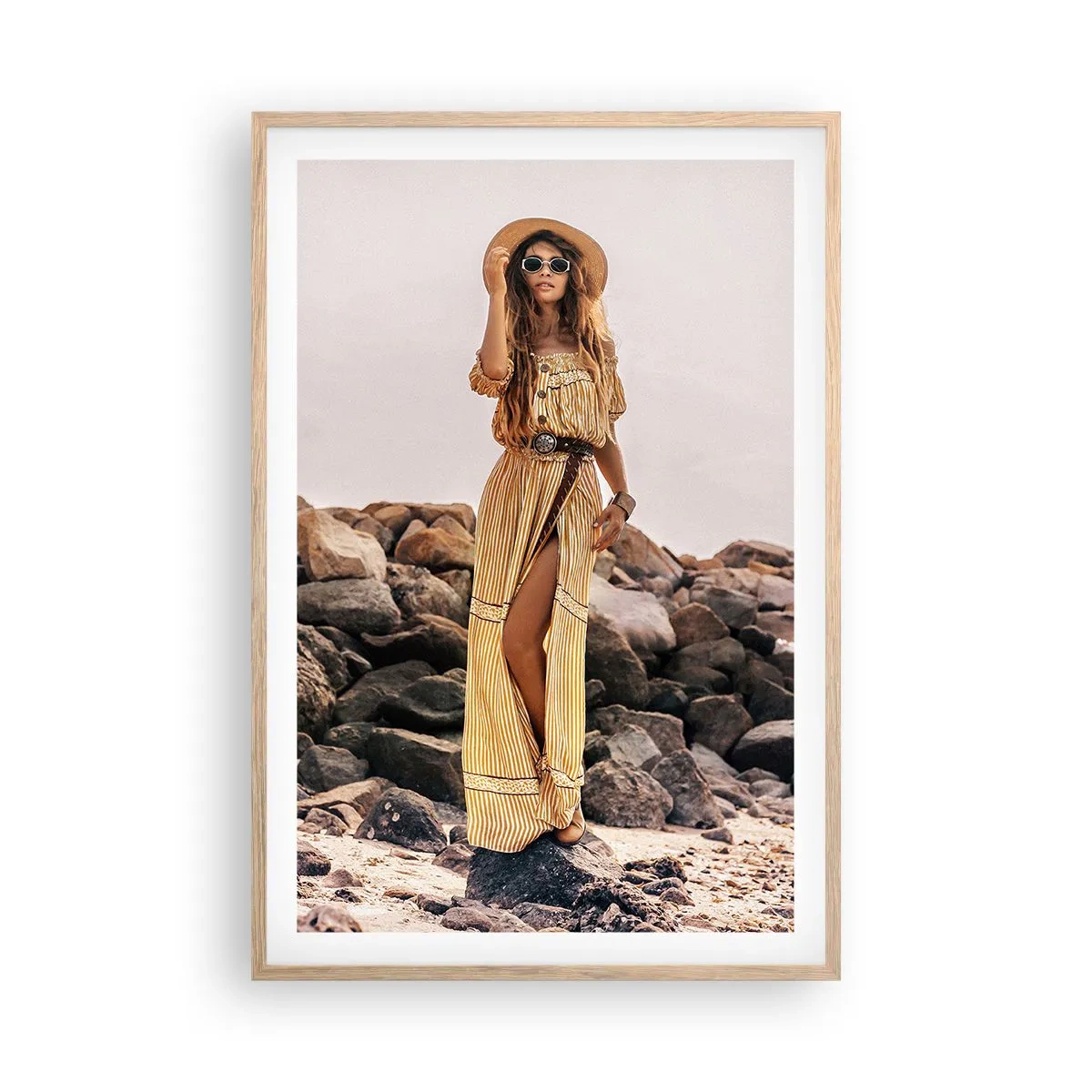 Een poster in een licht eiken lijst - De magie van stenen - 61x91 cm