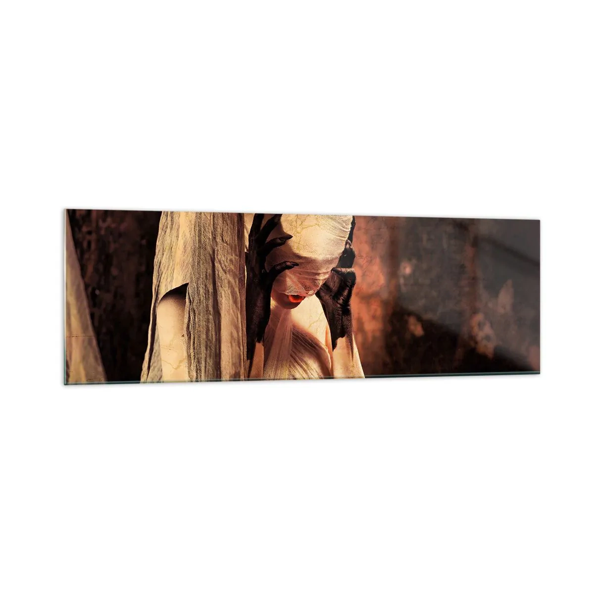 Schilderen op glas - Tussen goed en kwaad - 160x50 cm