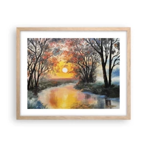 Een poster in een licht eiken lijst - Herfst vibes - 50x40 cm