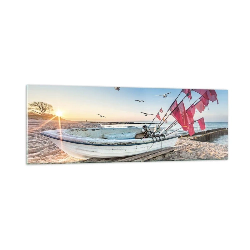 Schilderen op glas - Een welverdiende rust - 90x30 cm