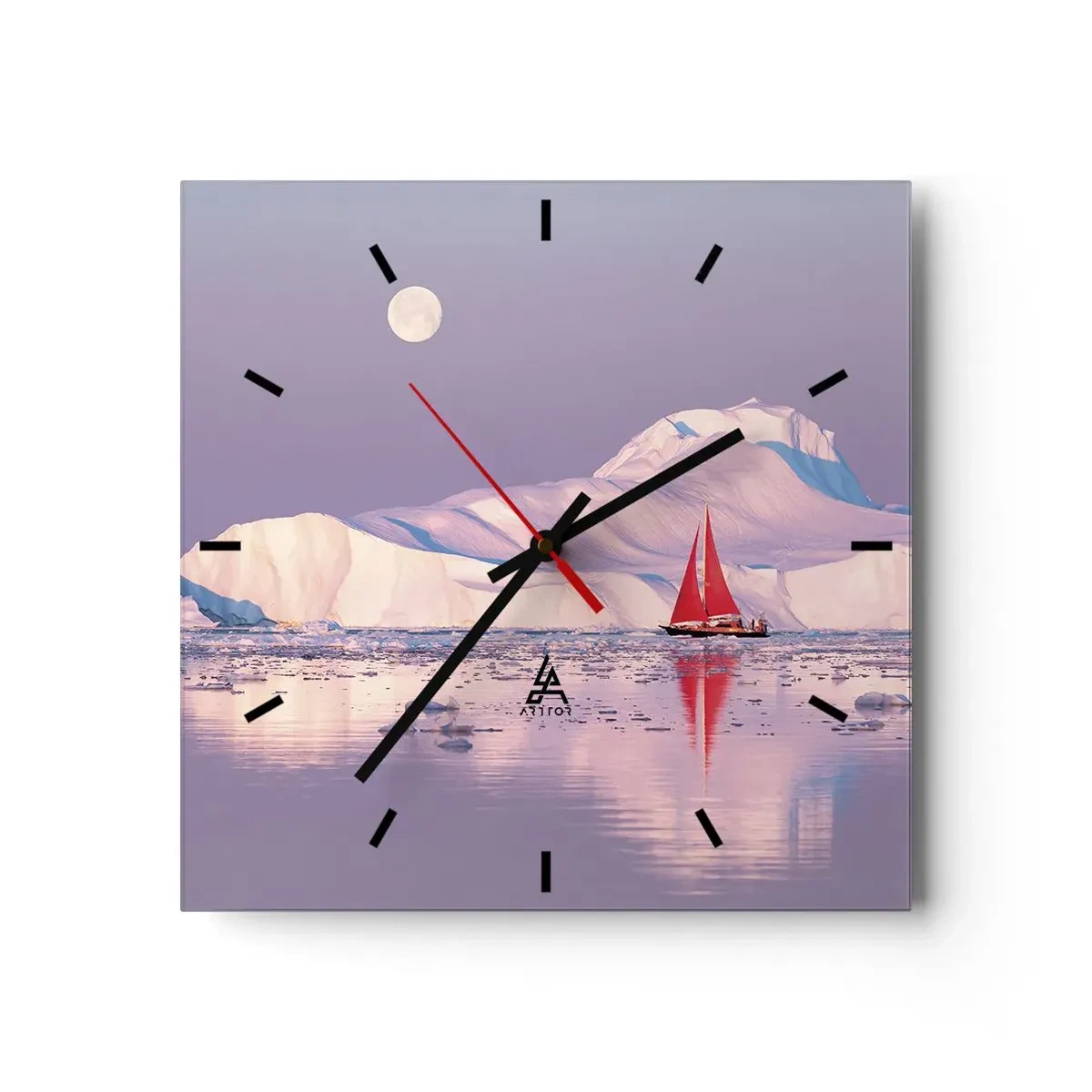 Wandklok - Klok - De hitte van het zeil, de kilte van het ijs - 30x30 cm