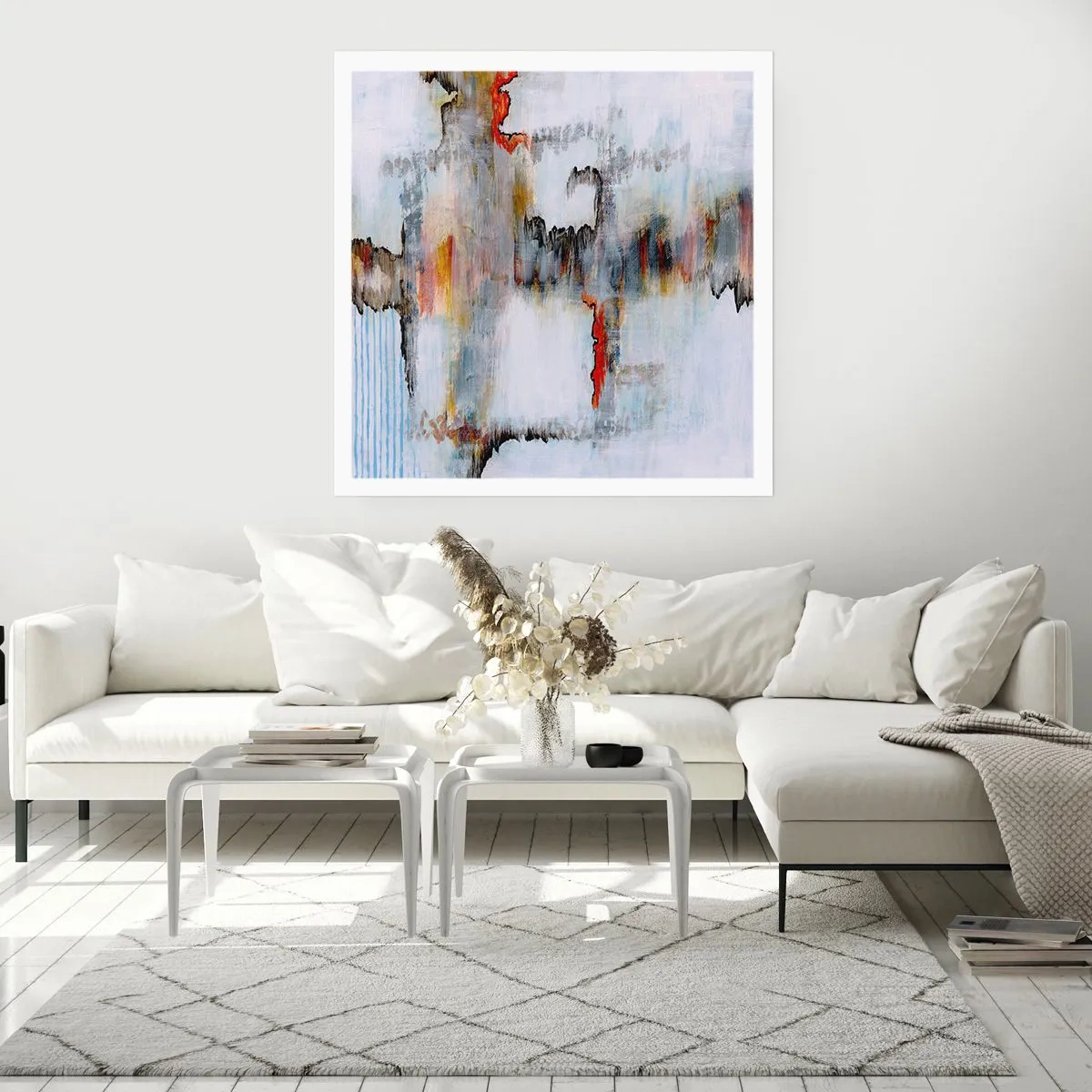 Poster - Een stok op het water - 60x60 cm