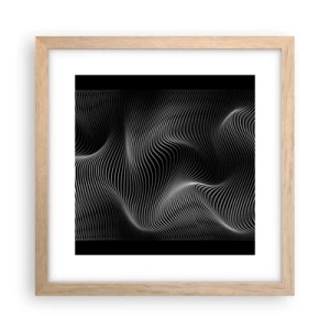 Een poster in een licht eiken lijst - Dans van licht in de ruimte - 30x30 cm