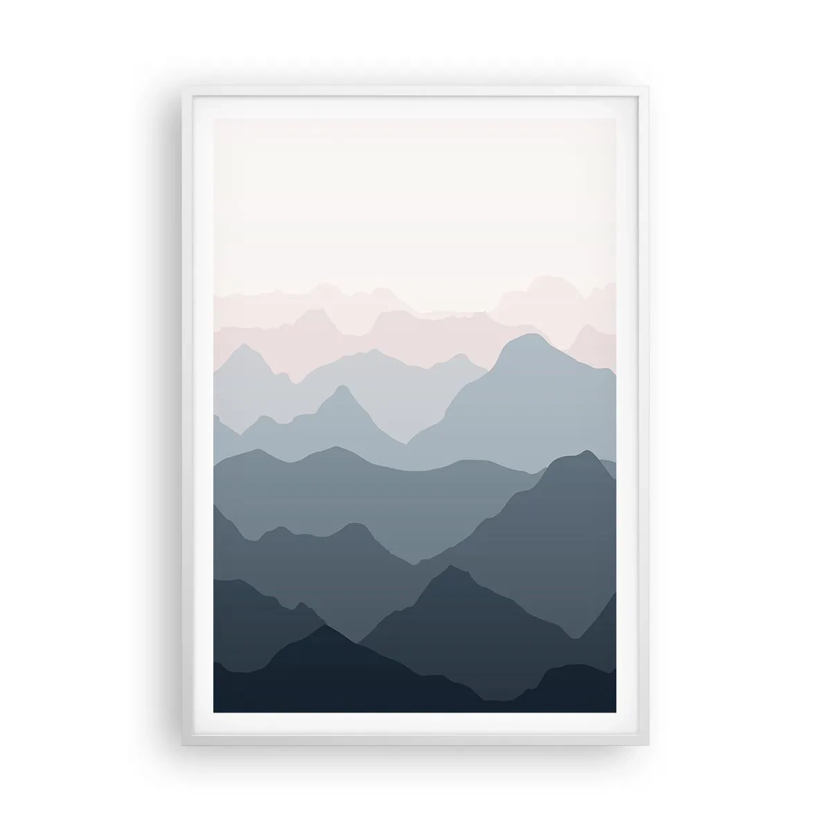Poster in een witte lijst - Golven van de bergen - 70x100 cm
