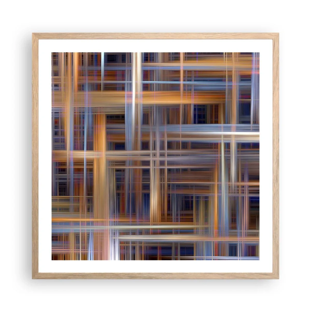 Een poster in een licht eiken lijst - Geweven van licht - 60x60 cm