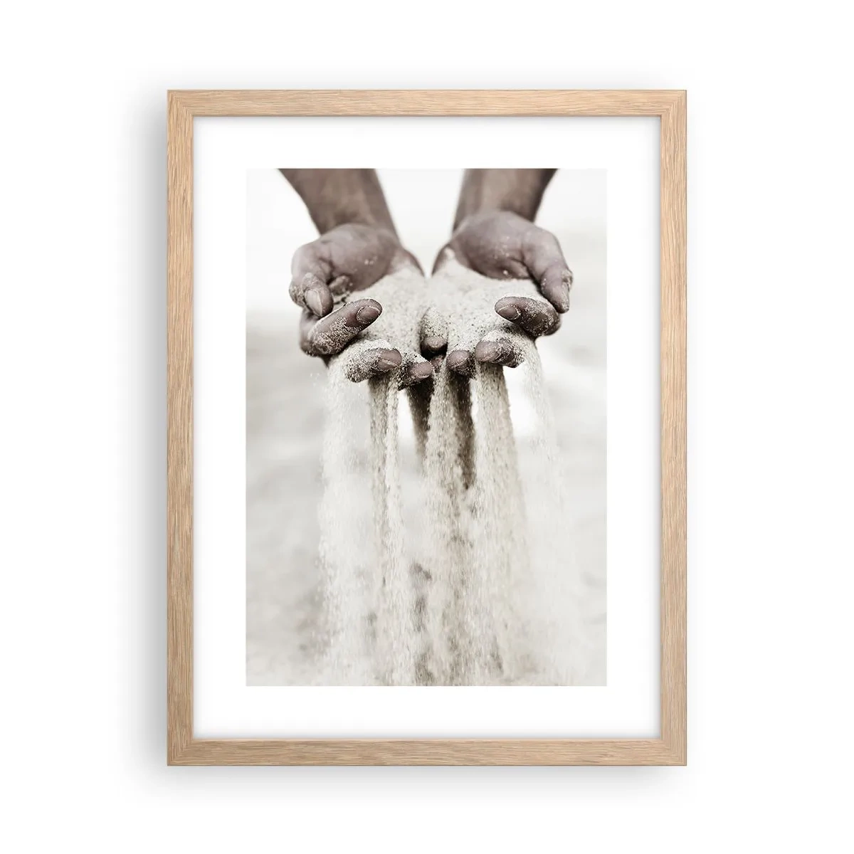 Een poster in een licht eiken lijst - Met deze handen… - 30x40 cm