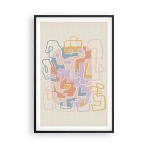 Poster in een zwarte lijst - Labyrint – een vreugdevol avontuur - 61x91 cm