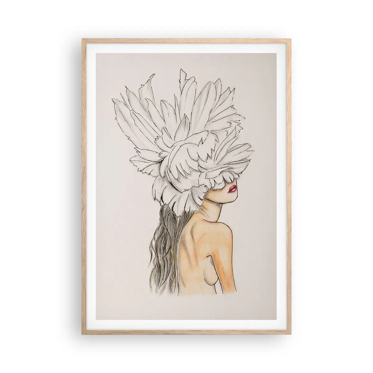 Een poster in een licht eiken lijst - gekroonde schoonheid - 70x100 cm