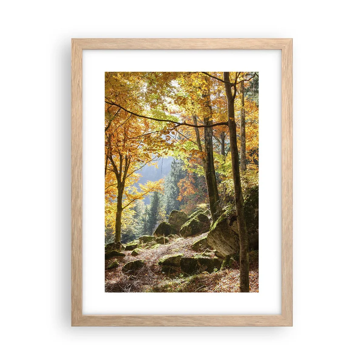 Een poster in een licht eiken lijst - Tijd om te ontspannen - 30x40 cm