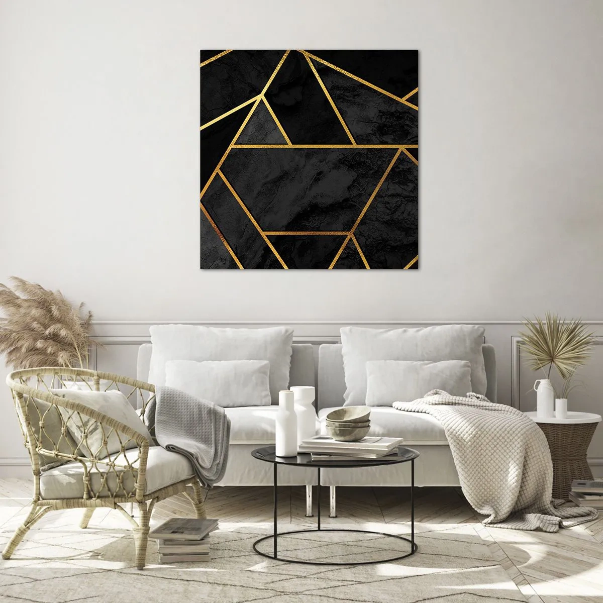 Schilderen op glas - Duisternis en glans - 40x40 cm