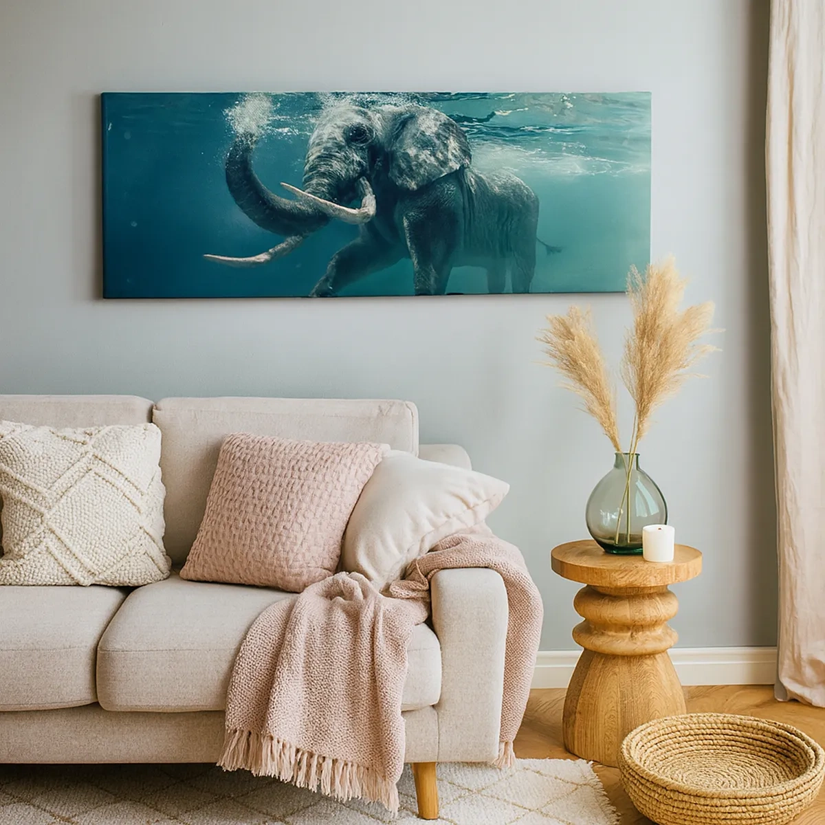 Schilderen op canvas - Iedereen houdt van zwemmen - 30x30 cm