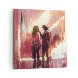 Schilderen op canvas - Het eeuwige schouwspel van de liefde - 50x50 cm