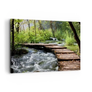 Schilderen op canvas - Boven de schuimige waterval - 120x80 cm