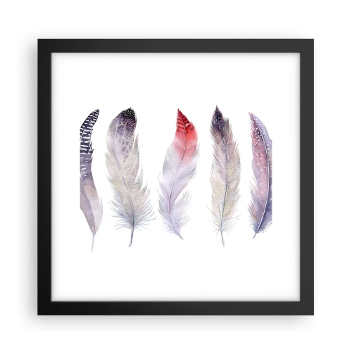 Poster in een zwarte lijst - Delicaat als veelkleurige mist - 30x30 cm