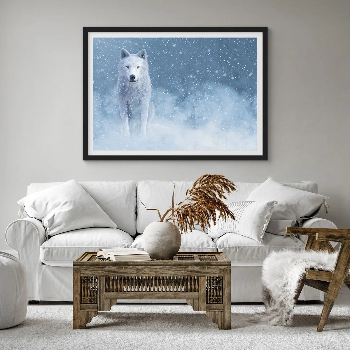 Poster in een zwarte lijst - In winterse sferen - 70x50 cm