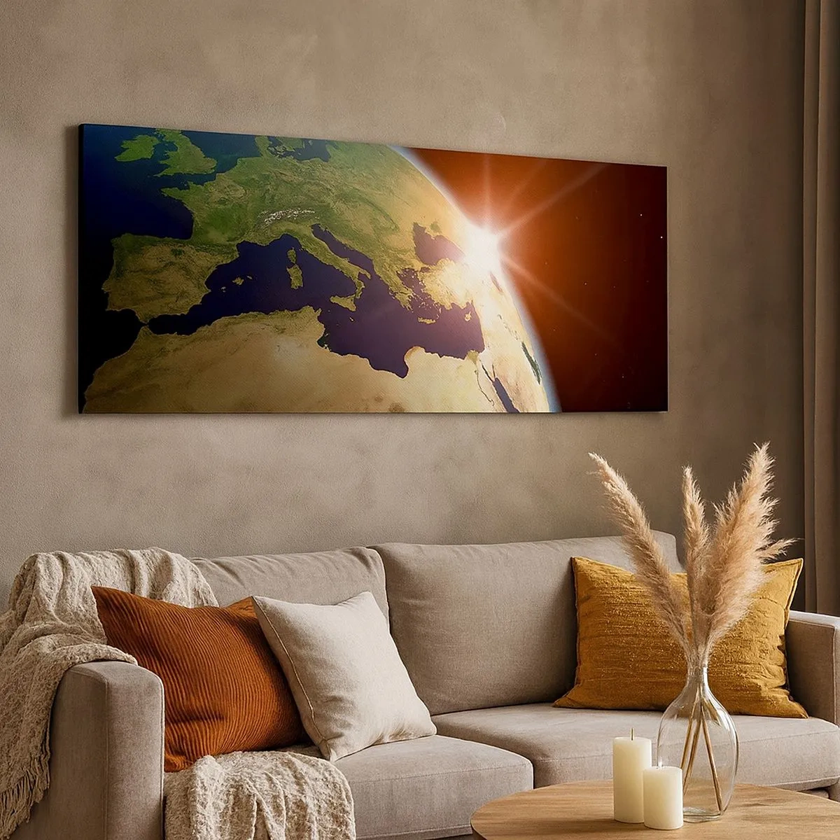 Schilderen op canvas - Zonsopgang - 100x40 cm