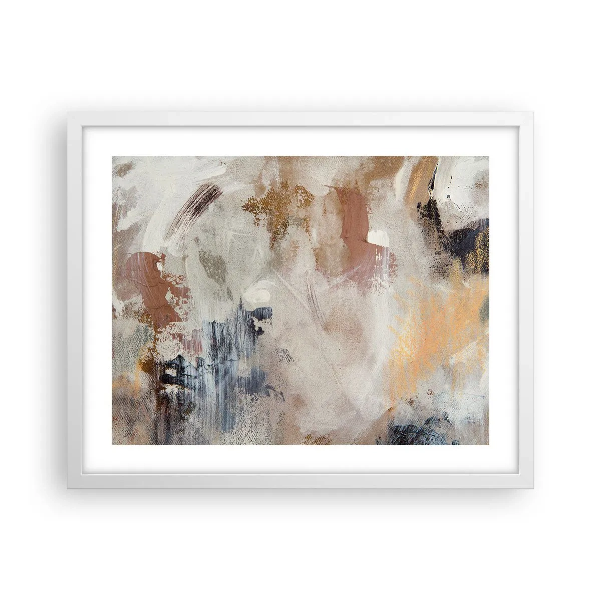 Poster in een witte lijst - Mistige abstractie - 50x40 cm