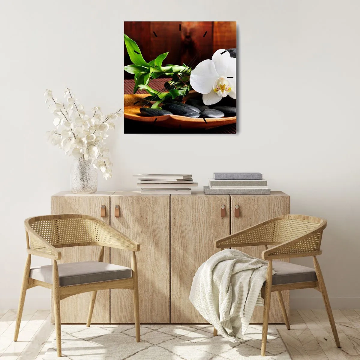 Wandklok - Klok - Geef je over aan de aanraking van de natuur - 40x40 cm