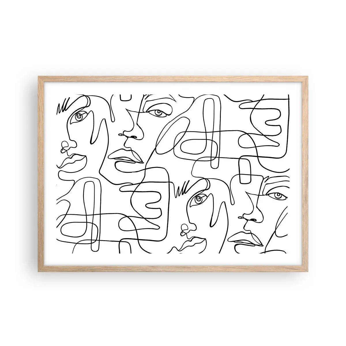 Een poster in een licht eiken lijst - In verwarde emoties - 70x50 cm