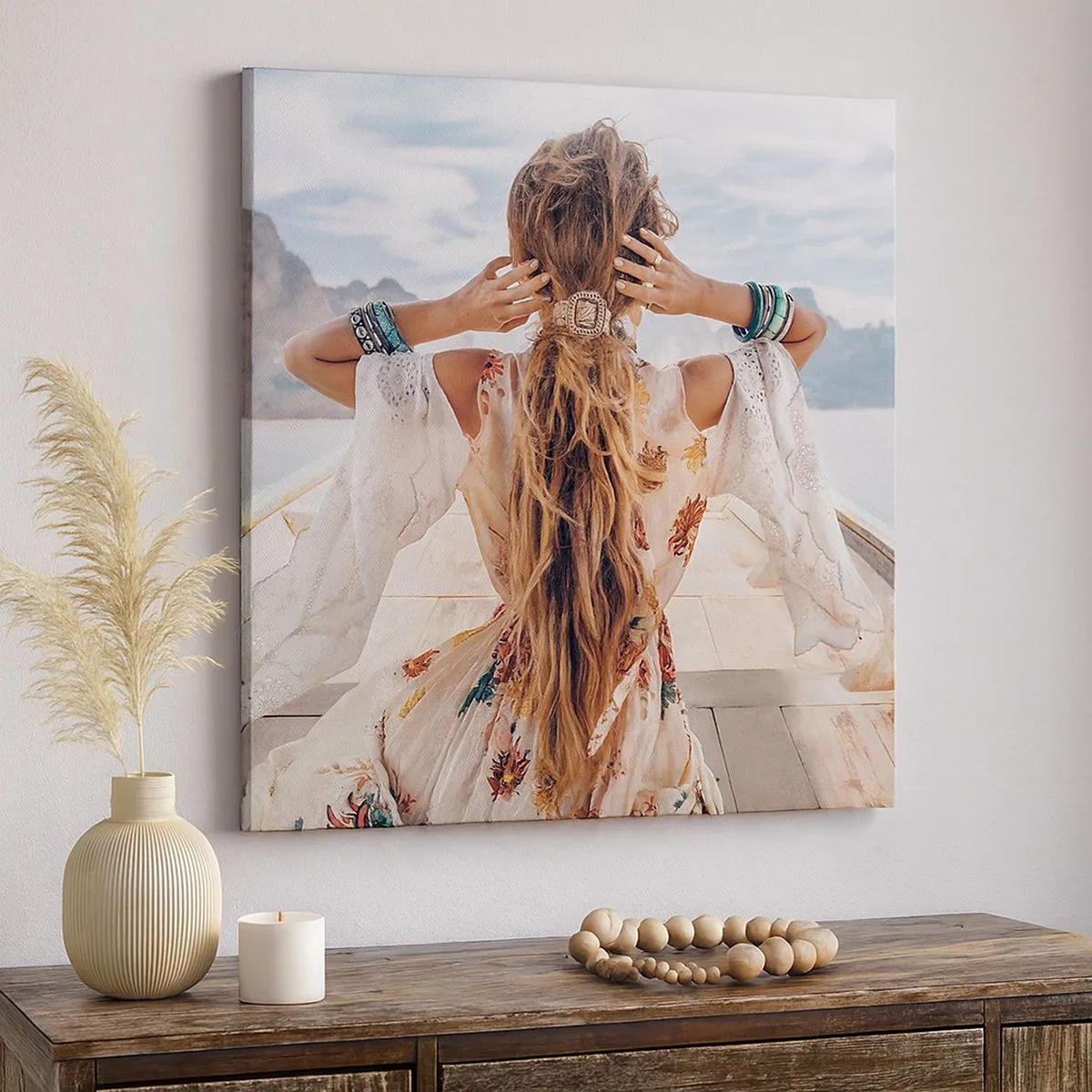 Schilderen op canvas - Op weg naar geluk - 30x30 cm