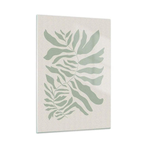 Schilderen op glas - Smaragdgroene tak - 50x70 cm