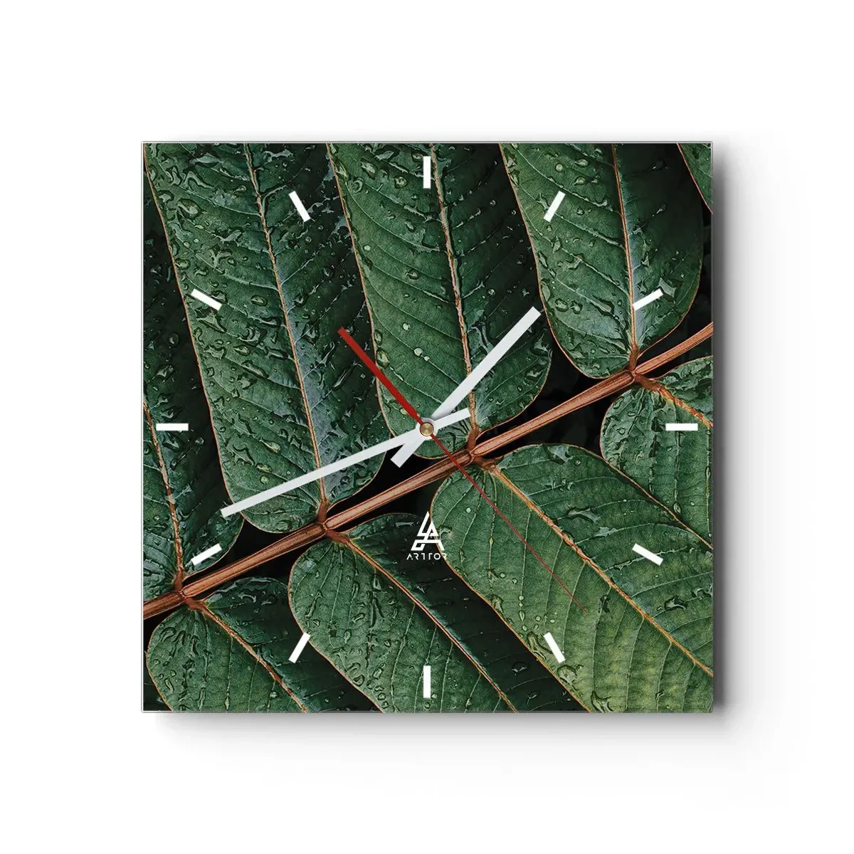 Wandklok - Klok - In een groen ritme - 30x30 cm