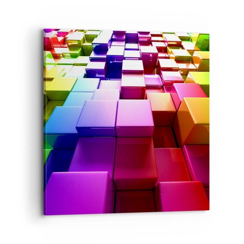 Schilderen op canvas - Op-art samen in een team - 70x70 cm