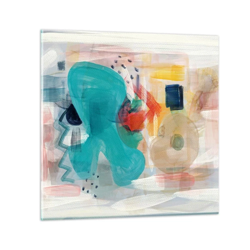 Schilderen op glas - Kleurrijk spel - 60x60 cm