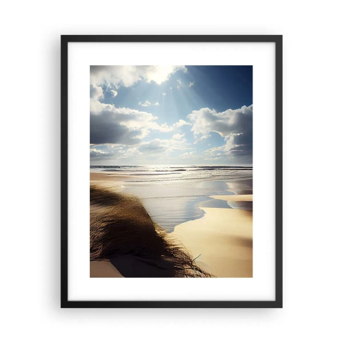 Poster in een zwarte lijst - Strand, wild strand - 40x50 cm