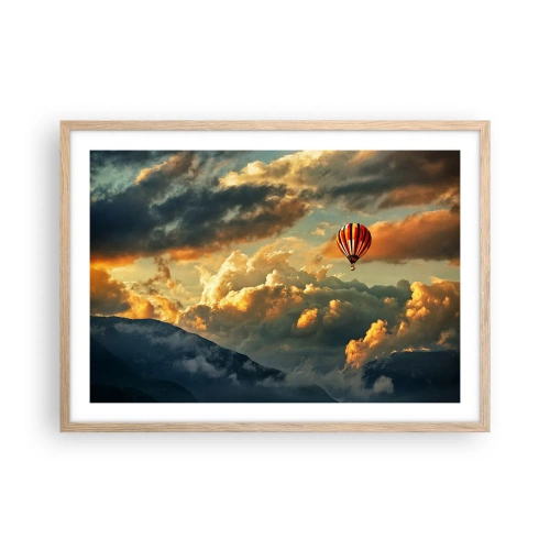 Een poster in een licht eiken lijst - Ik vlieg omdat ik dat wil - 70x50 cm