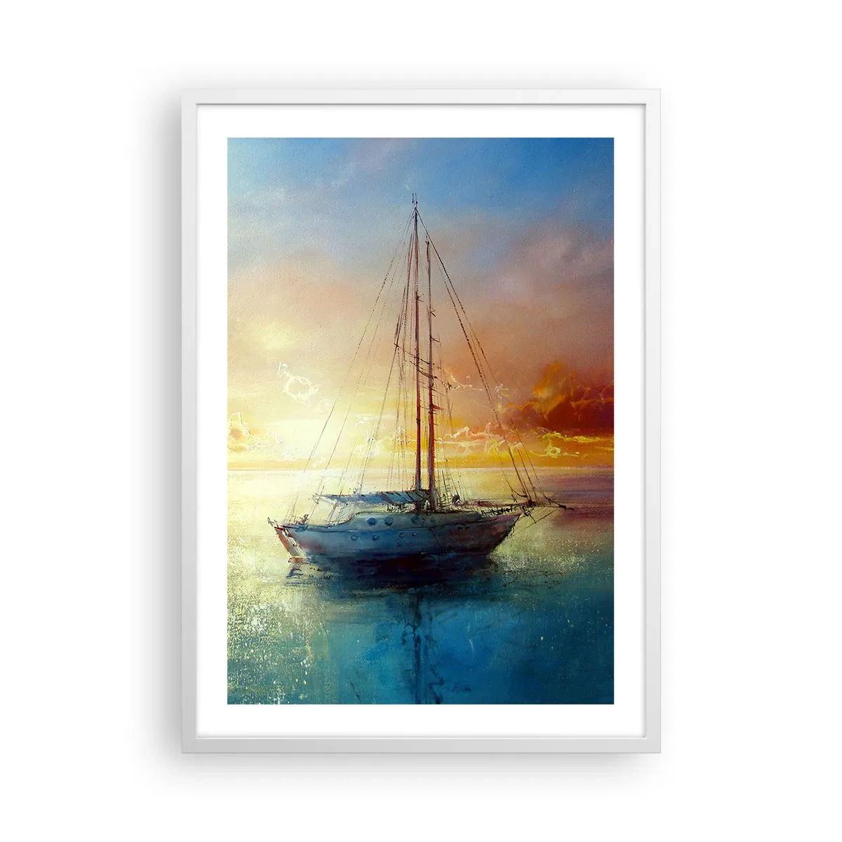 Poster in een witte lijst - In een gouden baai - 50x70 cm