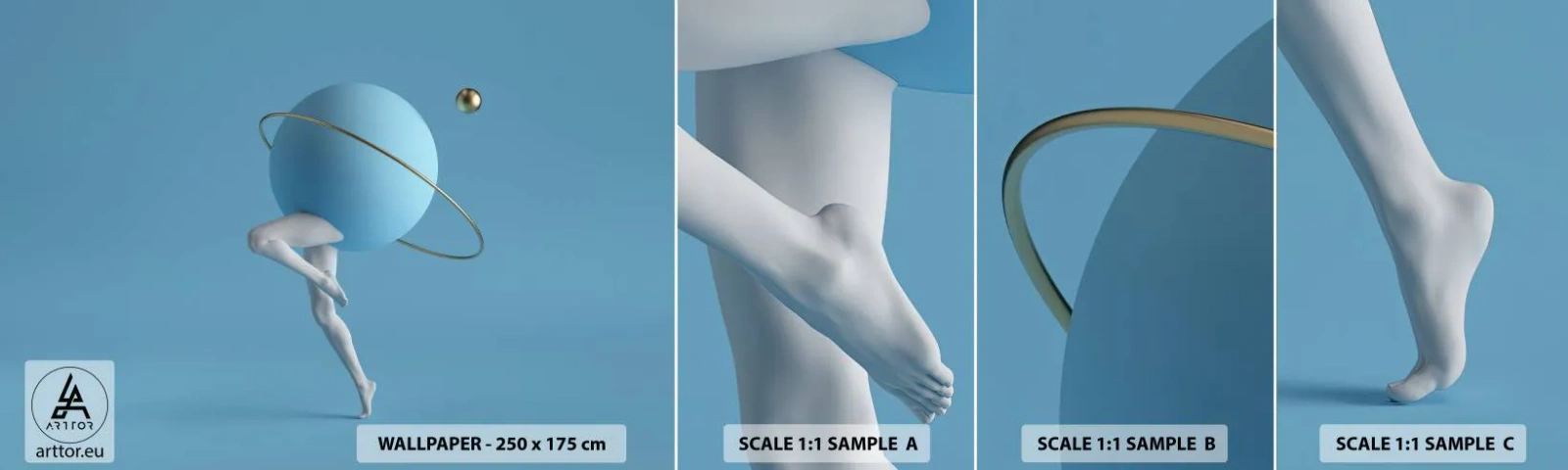 Fotobehang Monster Zelfklevend Deluxe Sticker - En de planeten zijn gek geworden - Abstractie, Benen, Driedimensionaal - 100x30 cm