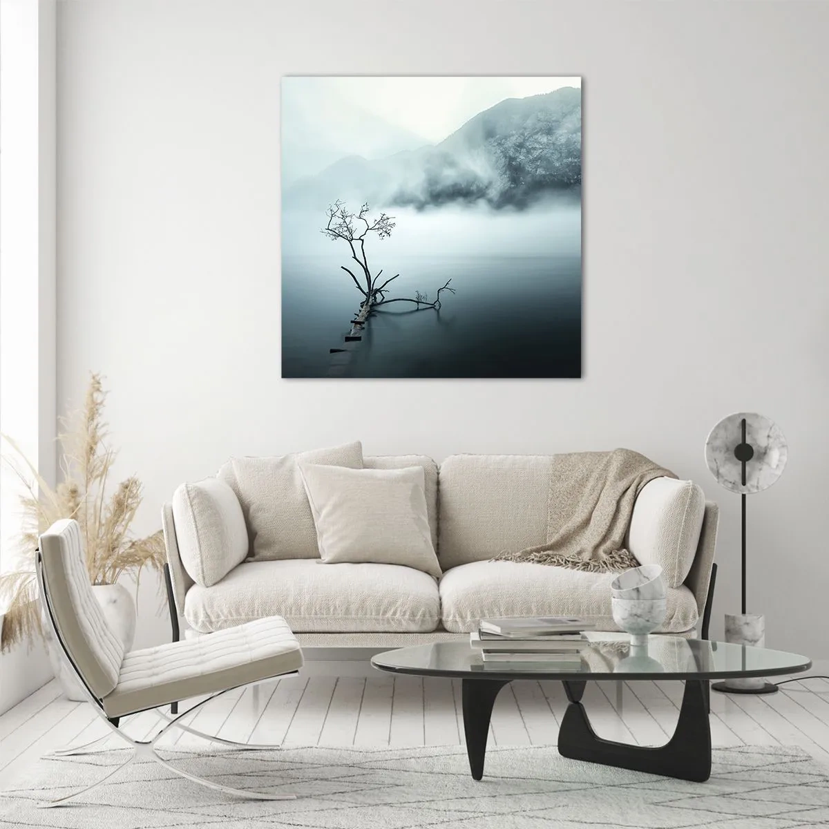 Schilderen op glas - Van water en mist - 70x70 cm
