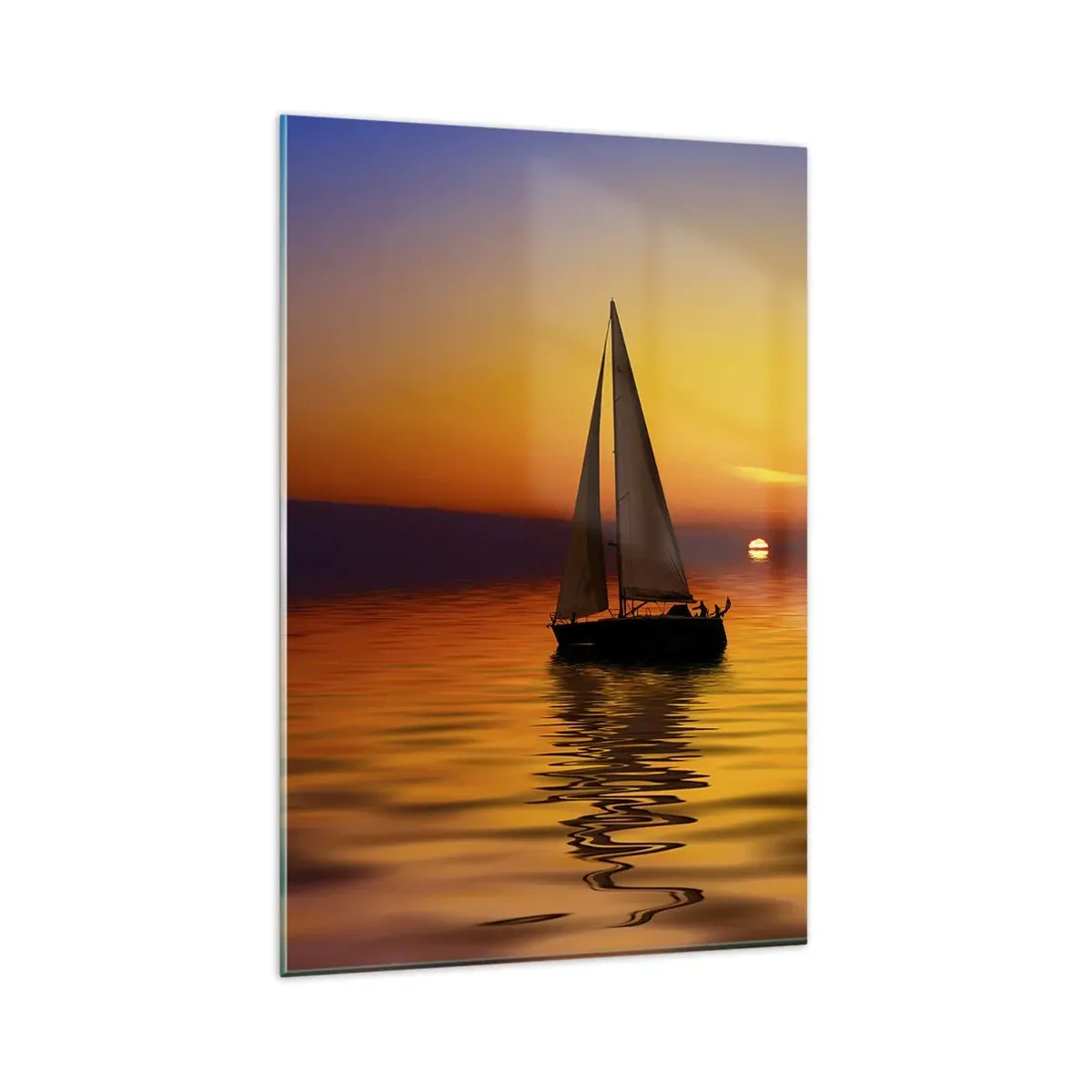 Schilderen op glas - Hoe stil is het hier in de schemering... - 80x120 cm