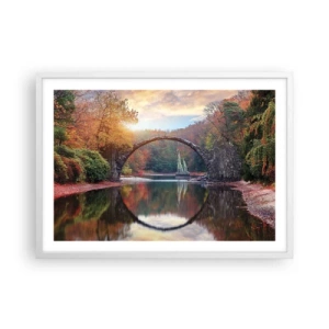 Poster in een witte lijst - Aan de andere kant van de spiegel - 70x50 cm