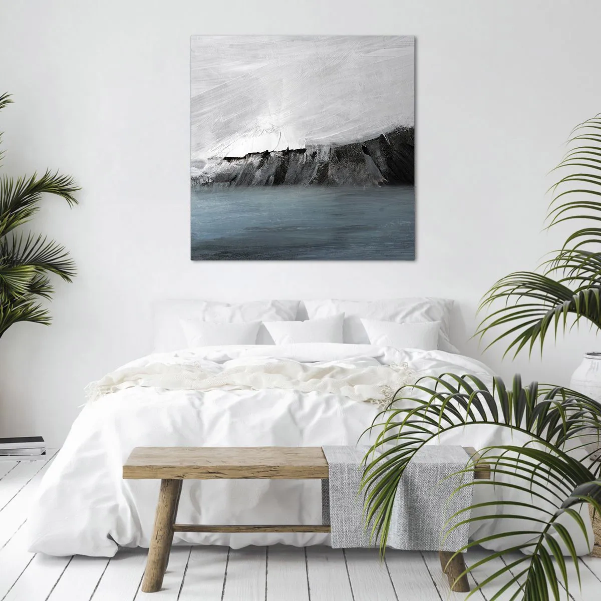 Schilderen op canvas - Water – aarde: botsing der elementen - 40x40 cm