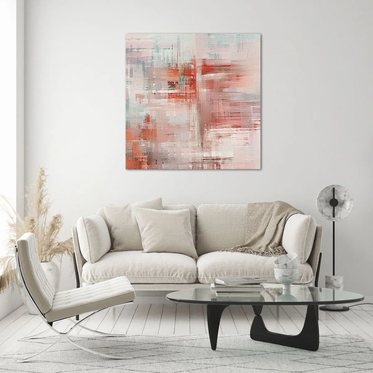 Schilderen op glas - Vaag. Maar roze - 40x40 cm