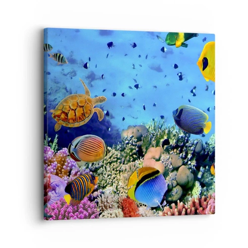 Schilderen op canvas - En wat weten we over het leven... - 30x30 cm