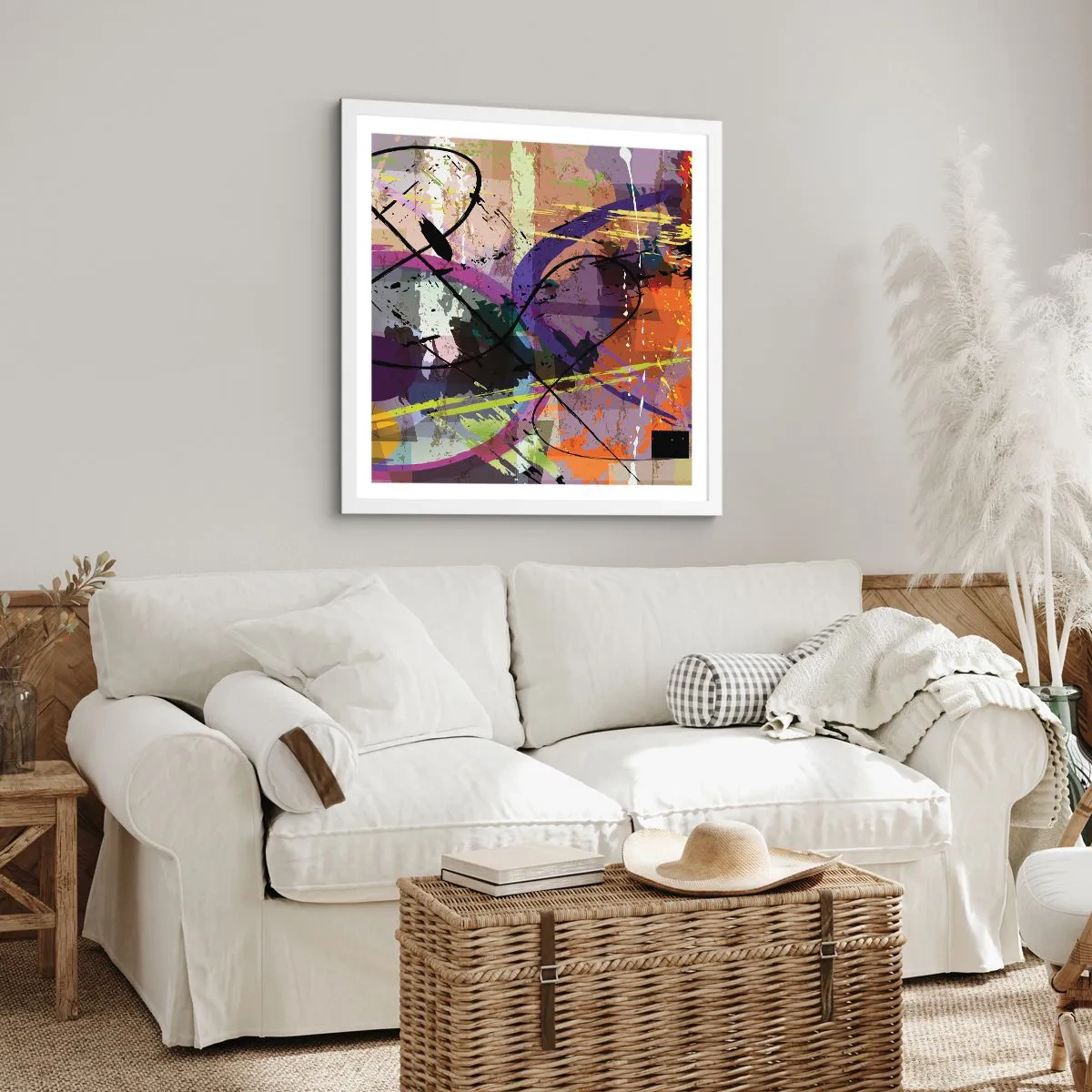 Poster in een witte lijst - Je kunt rechtdoor of rondom - 40x40 cm